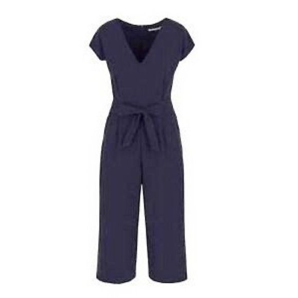 Bishop + Young Navy Blue V Neck Jumpsuit M - Picture 1 of 11